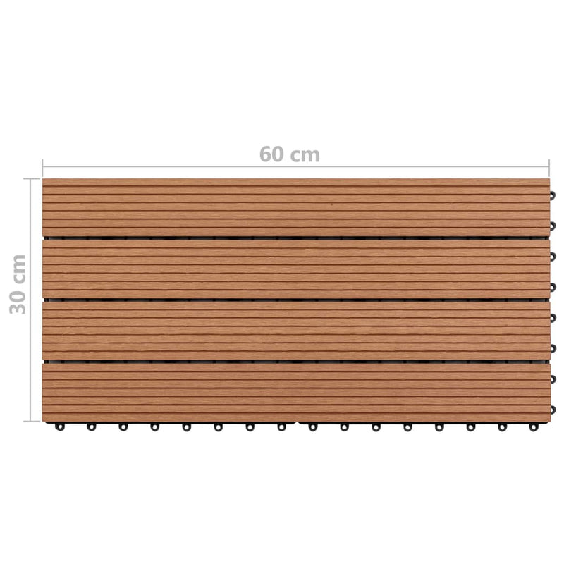 vidaXL 6 darab barna WPC csempe 60 x 30 cm 1 m²