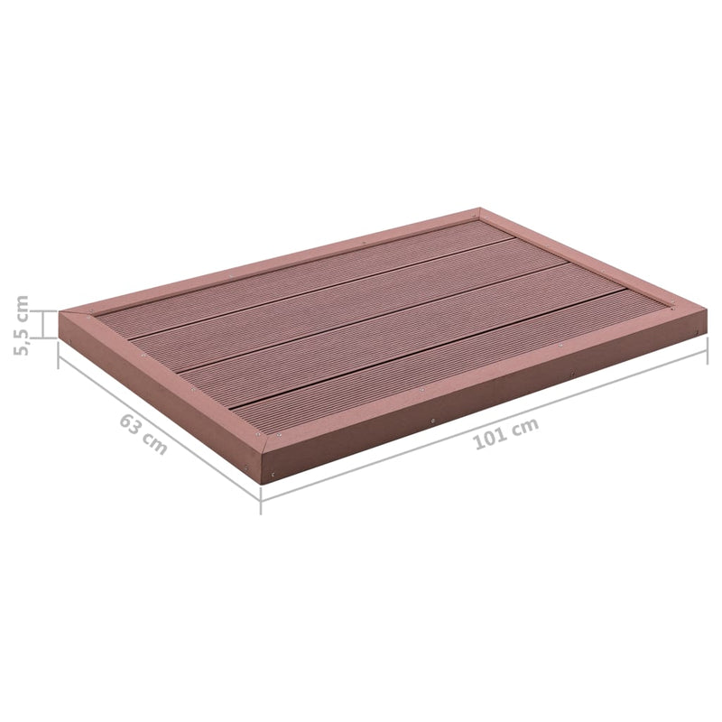 vidaXL barna WPC padlóelem szolárzuhanyhoz 101 x 63 x 5,5 cm
