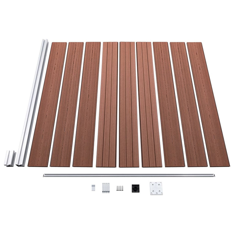 vidaXL barna WPC kerítéspanel 175 x 186 cm
