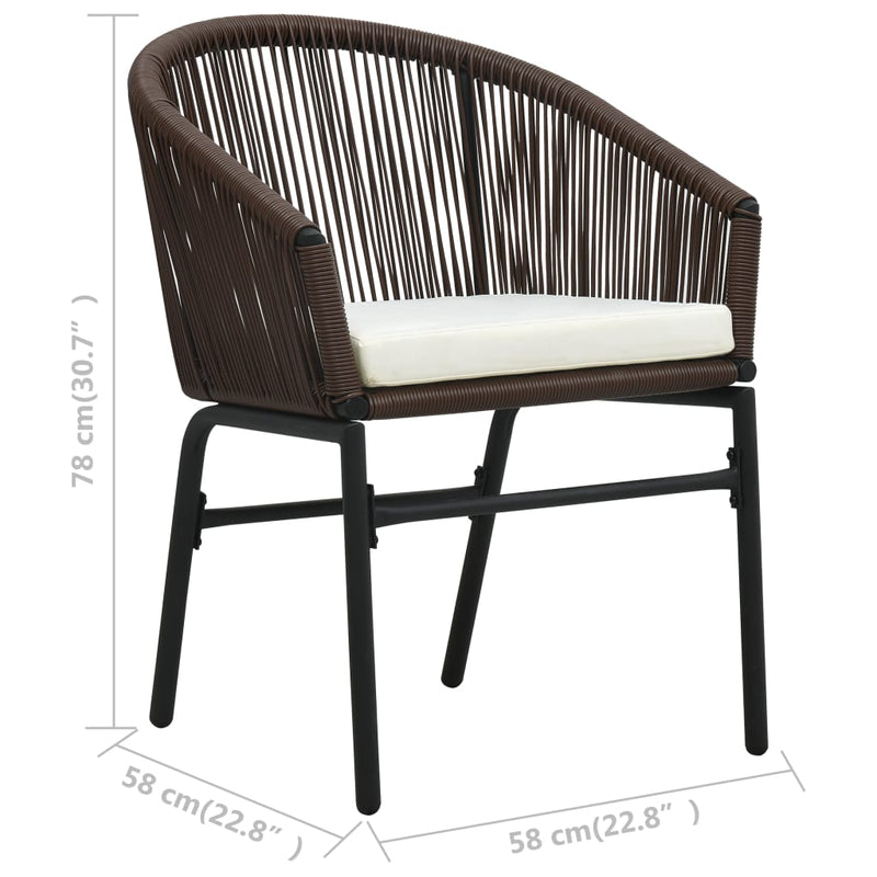vidaXL 2 db barna PE rattan kerti szék