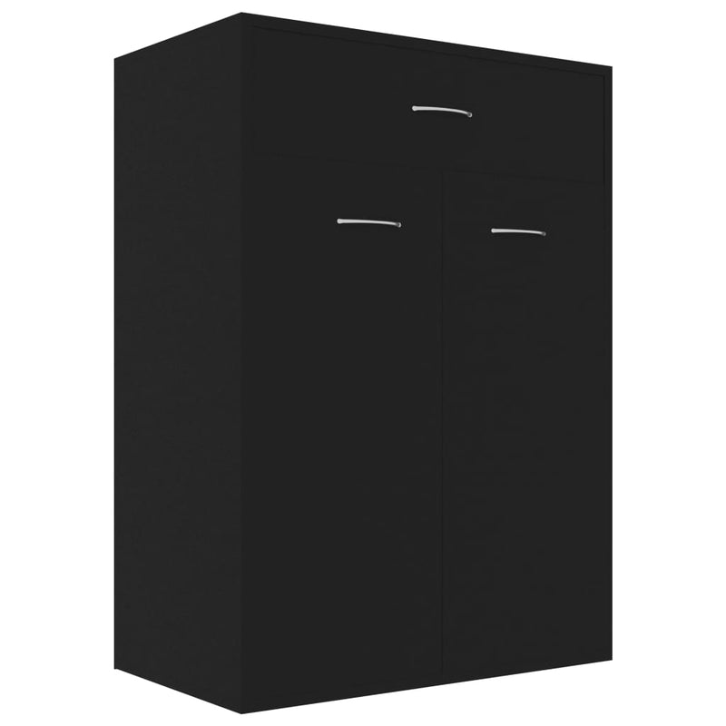 vidaXL fekete szerelt fa cipősszekrény 60 x 35 x 84 cm
