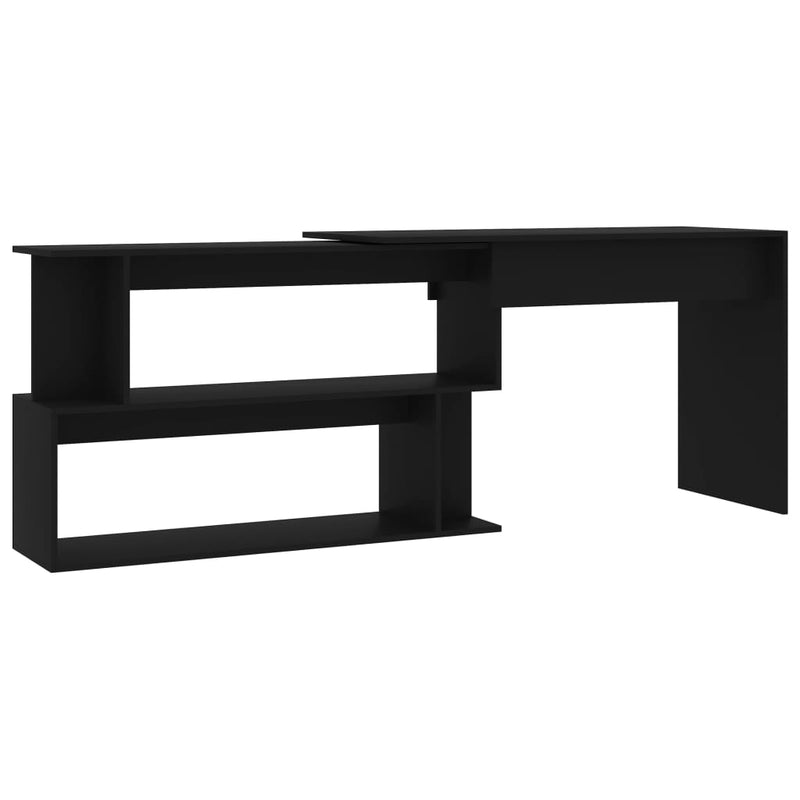 vidaXL fekete szerelt fa sarokasztal 200 x 50 x 76 cm