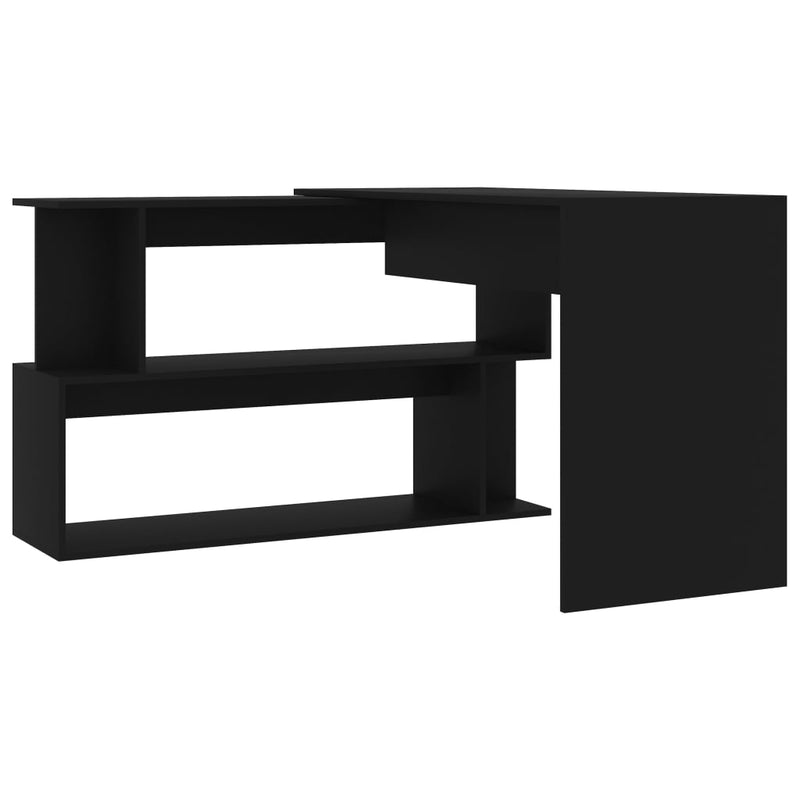 vidaXL fekete szerelt fa sarokasztal 200 x 50 x 76 cm