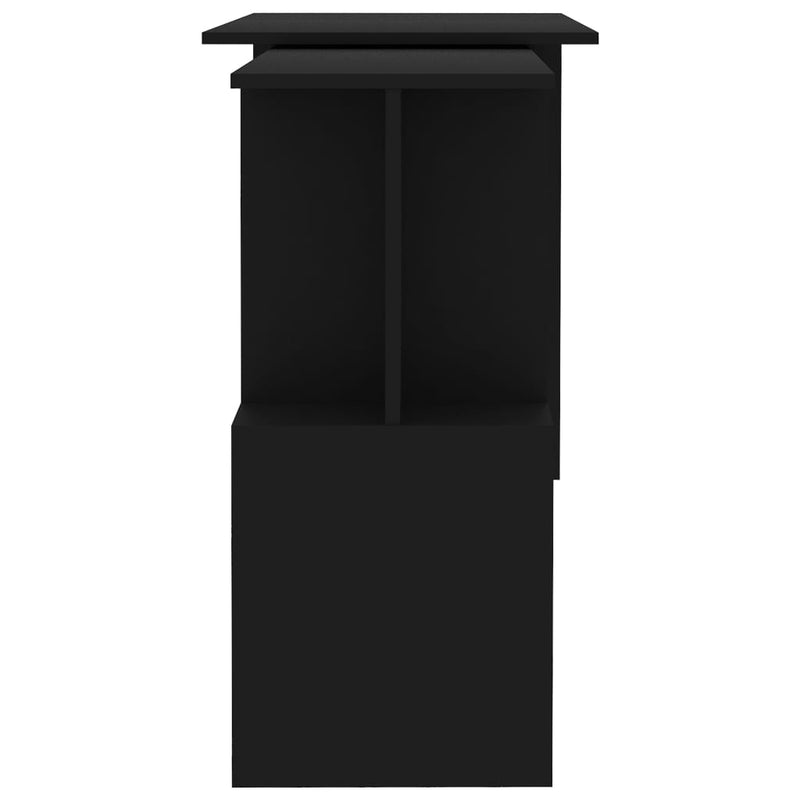 vidaXL fekete szerelt fa sarokasztal 200 x 50 x 76 cm