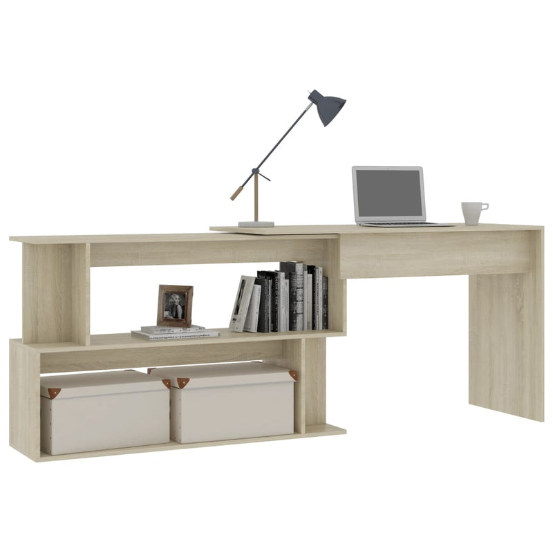 vidaXL sonoma tölgy színű szerelt fa sarokasztal 200 x 50 x 76 cm