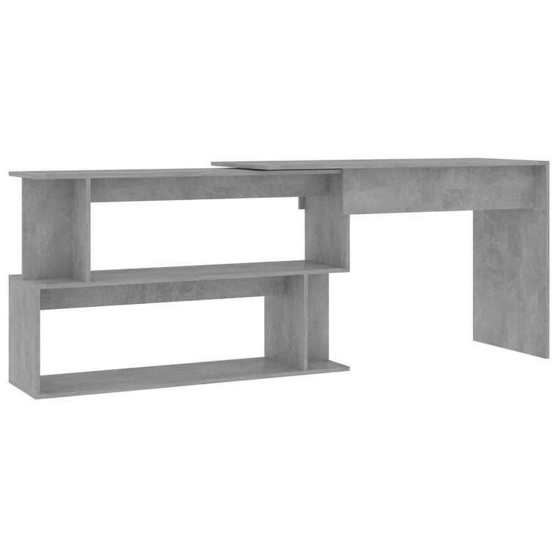 vidaXL betonszürke szerelt fa sarokasztal 200 x 50 x 76 cm