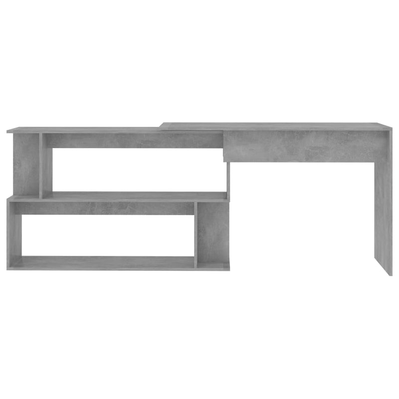 vidaXL betonszürke szerelt fa sarokasztal 200 x 50 x 76 cm