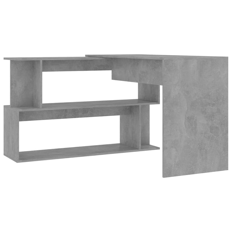 vidaXL betonszürke szerelt fa sarokasztal 200 x 50 x 76 cm