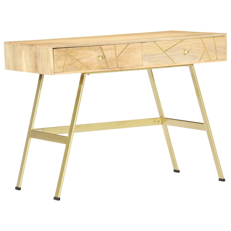vidaXL fiókos tömör mangófa íróasztal 100 x 55 x 75 cm