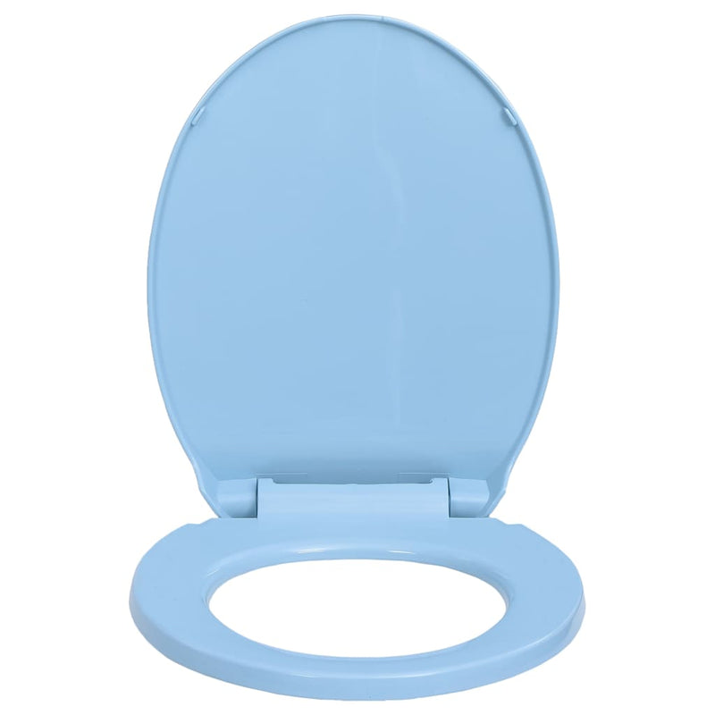 vidaXL kék ovális WC-ülőke lassan csukódó fedéllel