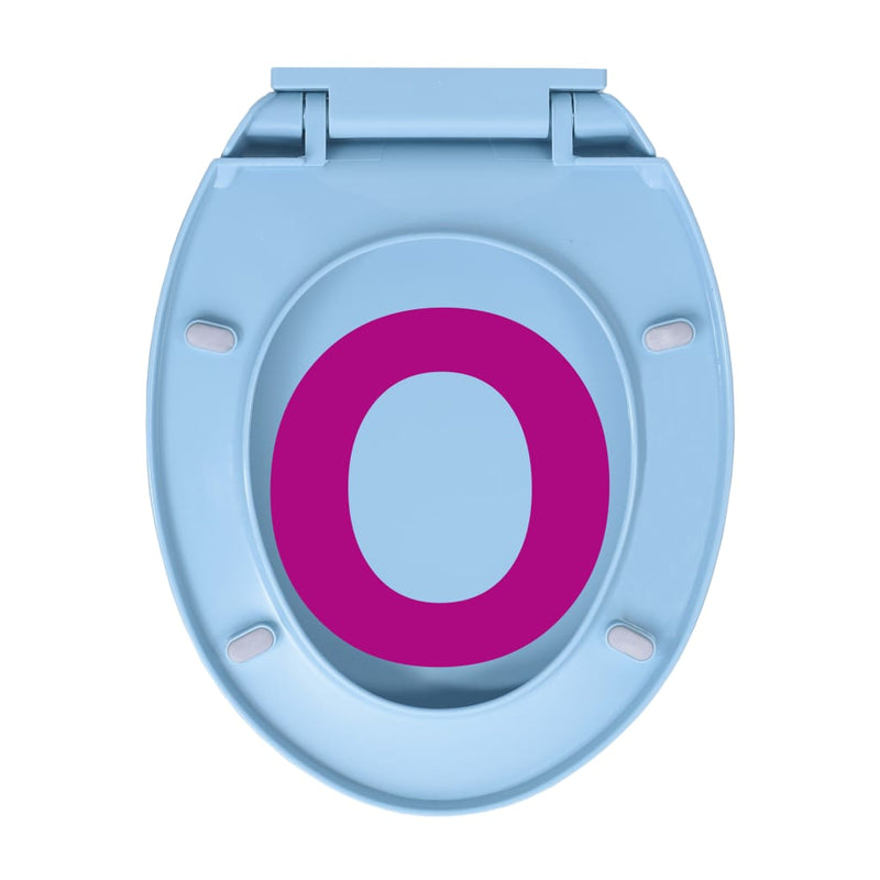 vidaXL kék ovális gyorsan szerelhető WC-ülőke lassan csukódó fedéllel