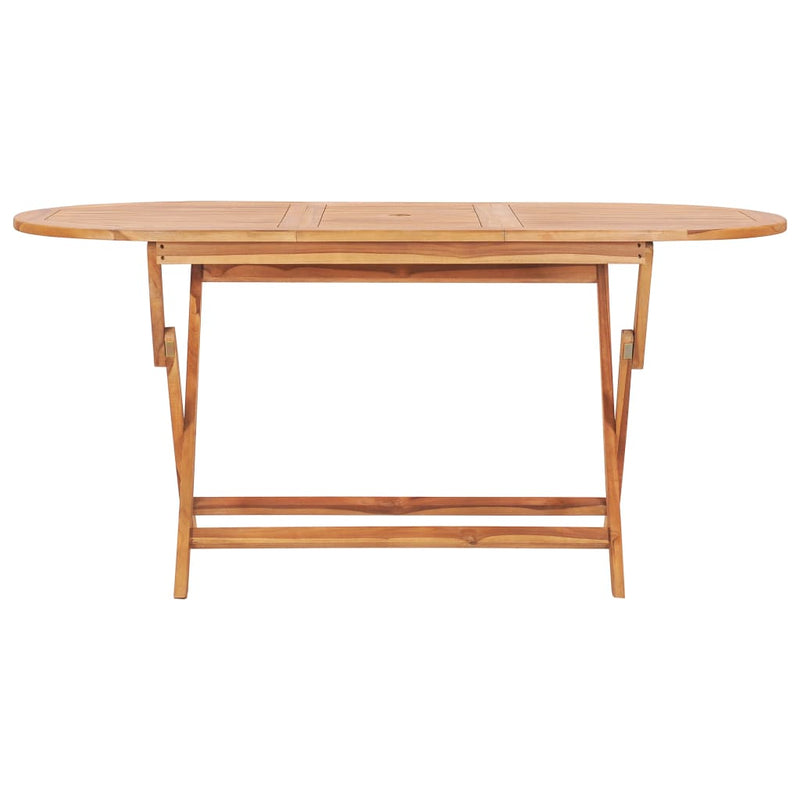 vidaXL összecsukható kerti tömör tíkfa asztal 160 x 80 x 75 cm