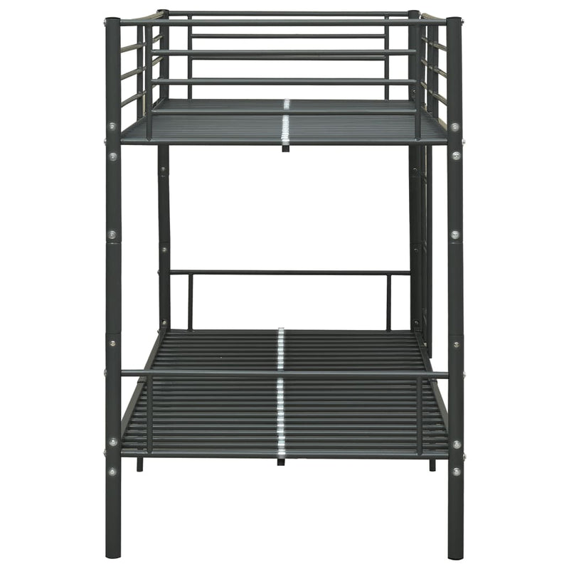 vidaXL fekete fém emeletes ágy 90 x 200 cm