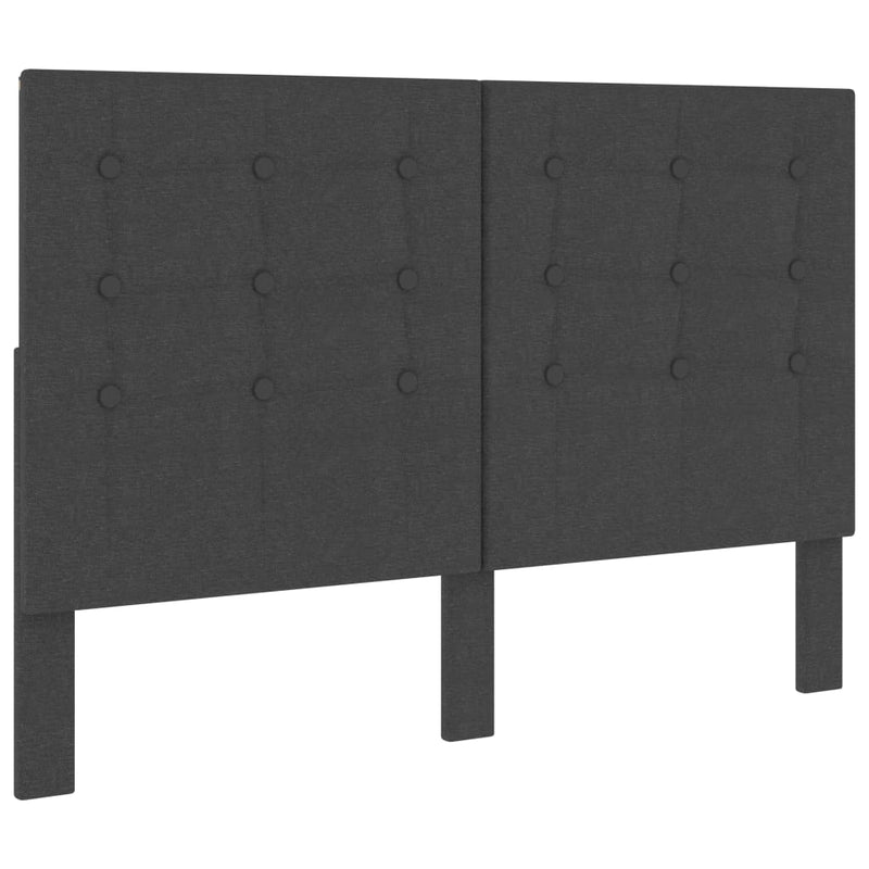 vidaXL sötétszürke szövet steppelt fejvég 140 x 200 cm
