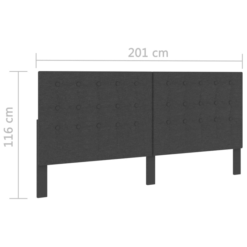 vidaXL sötétszürke szövet steppelt fejvég 200 x 200 cm