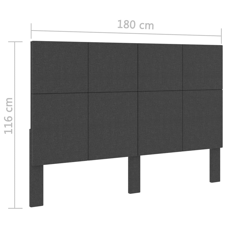 vidaXL sötétszürke szövet fejvég 180 x 200 cm