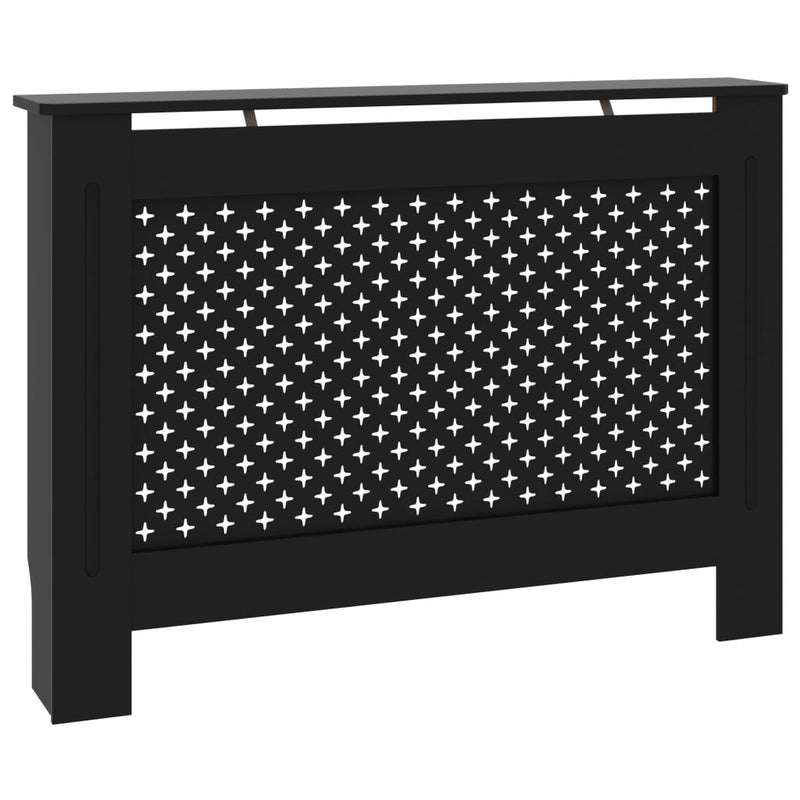vidaXL fekete MDF radiátorburkolat 112 x 19 x 81,5 cm