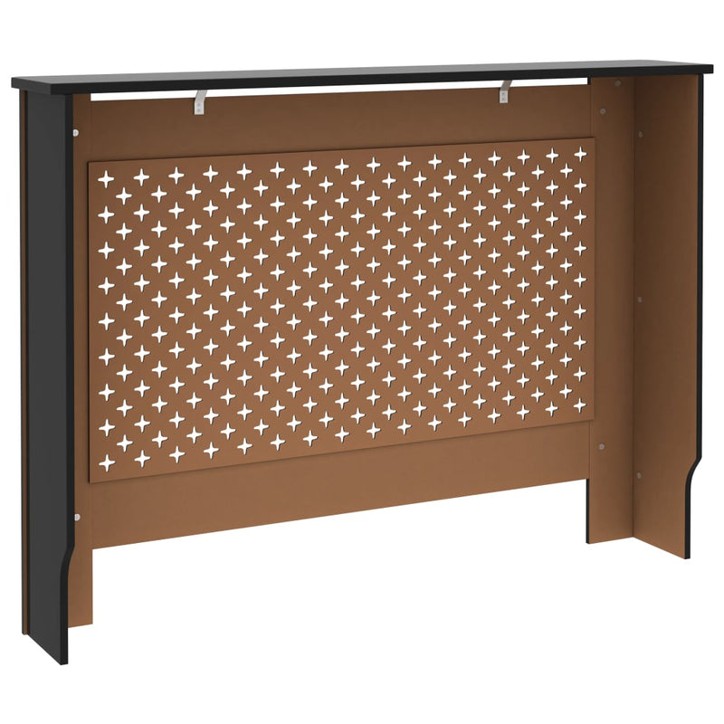 vidaXL fekete MDF radiátorburkolat 112 x 19 x 81,5 cm