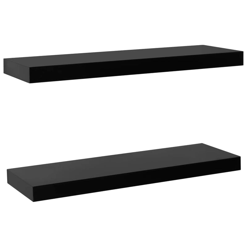vidaXL 2 darab fekete lebegő fali polc 60 x 20 x 3,8 cm