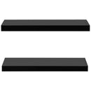 vidaXL 2 darab fekete lebegő fali polc 60 x 20 x 3,8 cm