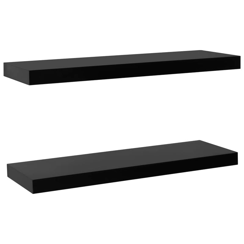 vidaXL 2 darab fekete lebegő fali polc 80 x 20 x 3,8 cm