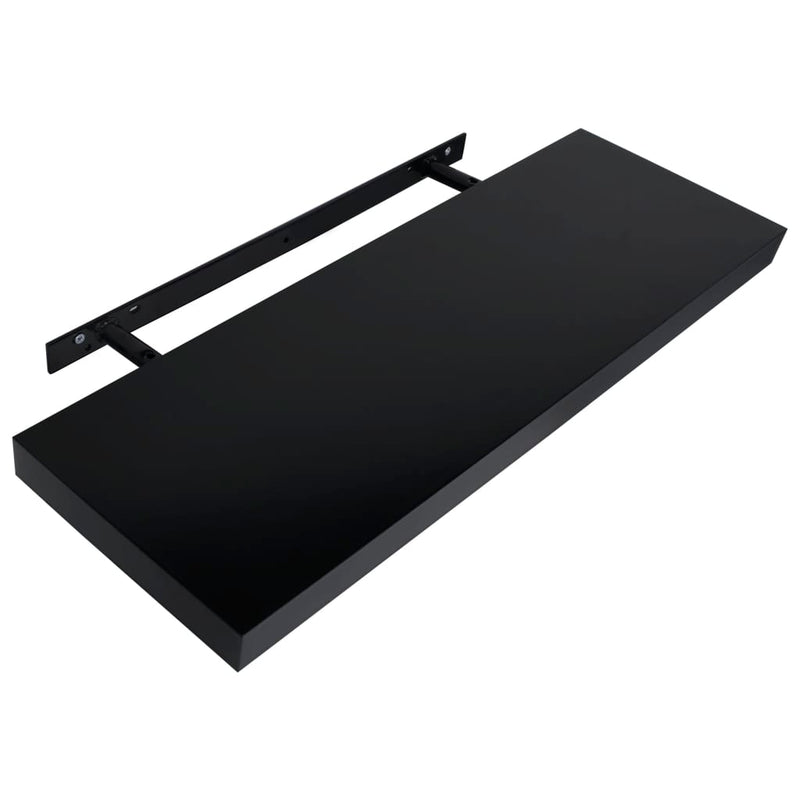 vidaXL 2 darab fekete lebegő fali polc 80 x 20 x 3,8 cm