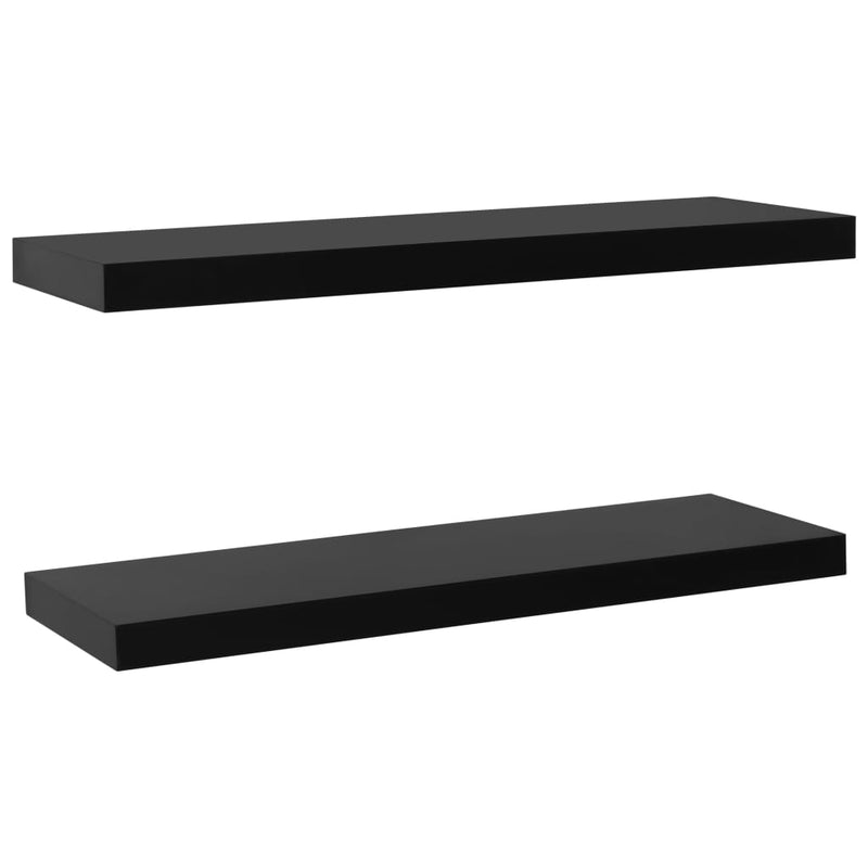 vidaXL 2 darab fekete lebegő fali polc 100 x 20 x 3,8 cm
