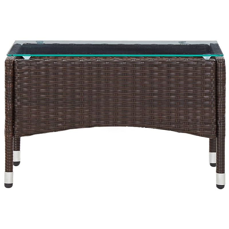 vidaXL barna polyrattan dohányzóasztal 60 x 40 x 36 cm