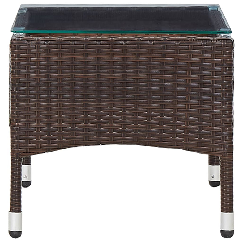 vidaXL barna polyrattan dohányzóasztal 60 x 40 x 36 cm