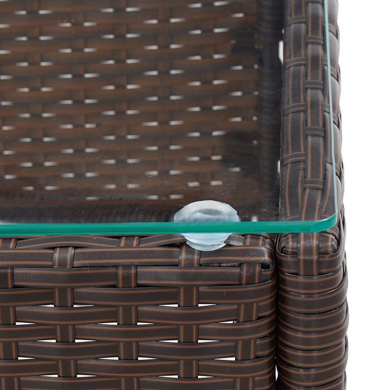 vidaXL barna polyrattan dohányzóasztal 60 x 40 x 36 cm
