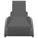 vidaXL antracitszürke polyrattan napozóágy párnával