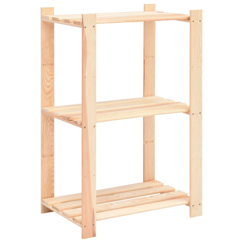 vidaXL 10 db 3-szintes tömör fenyőfa tárolópolc 150 kg 60 x 38 x 90 cm