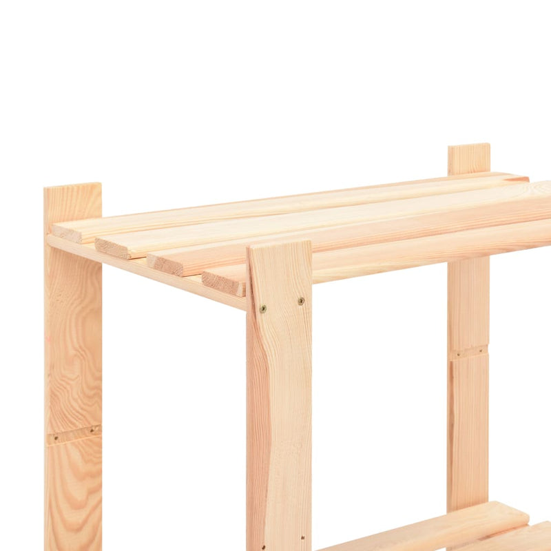 vidaXL 10 db 3-szintes tömör fenyőfa tárolópolc 150 kg 60 x 38 x 90 cm