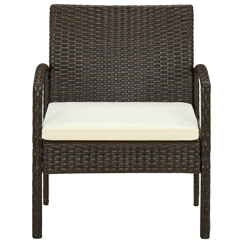 vidaXL barna polyrattan kerti szék párnával