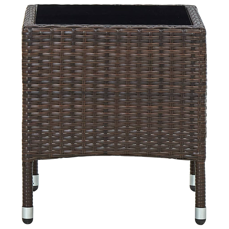 vidaXL barna polyrattan kerti asztal 40 x 40 x 45 cm