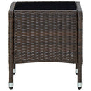 vidaXL barna polyrattan kerti asztal 40 x 40 x 45 cm