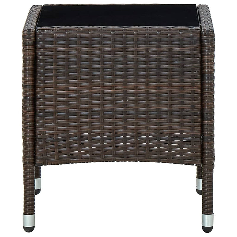 vidaXL barna polyrattan kerti asztal 40 x 40 x 45 cm