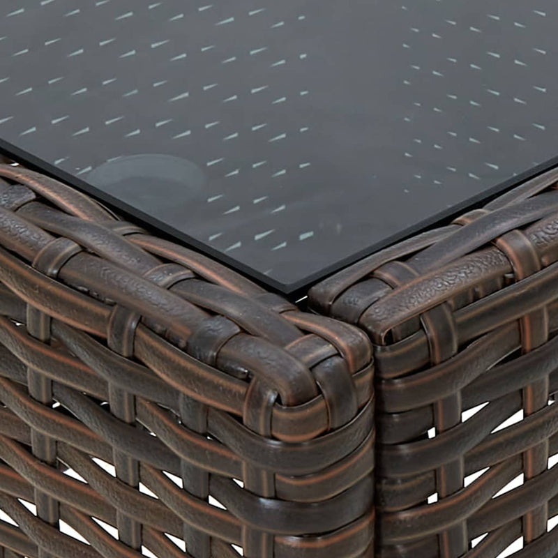 vidaXL barna polyrattan kerti asztal 40 x 40 x 45 cm