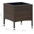 vidaXL barna polyrattan kerti asztal 40 x 40 x 45 cm
