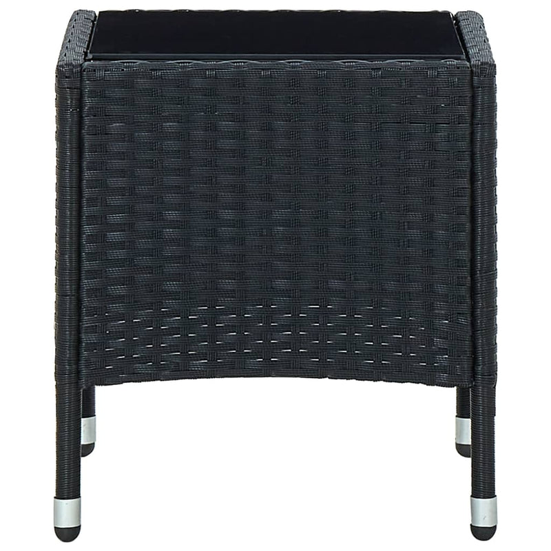vidaXL fekete polyrattan kerti asztal 40 x 40 x 45 cm