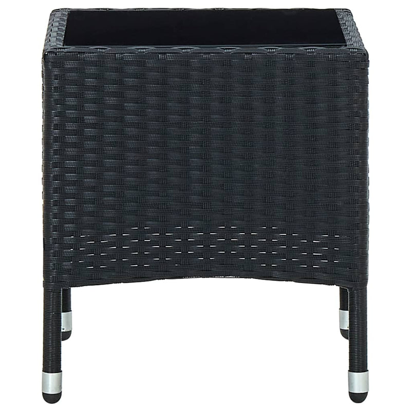 vidaXL fekete polyrattan kerti asztal 40 x 40 x 45 cm