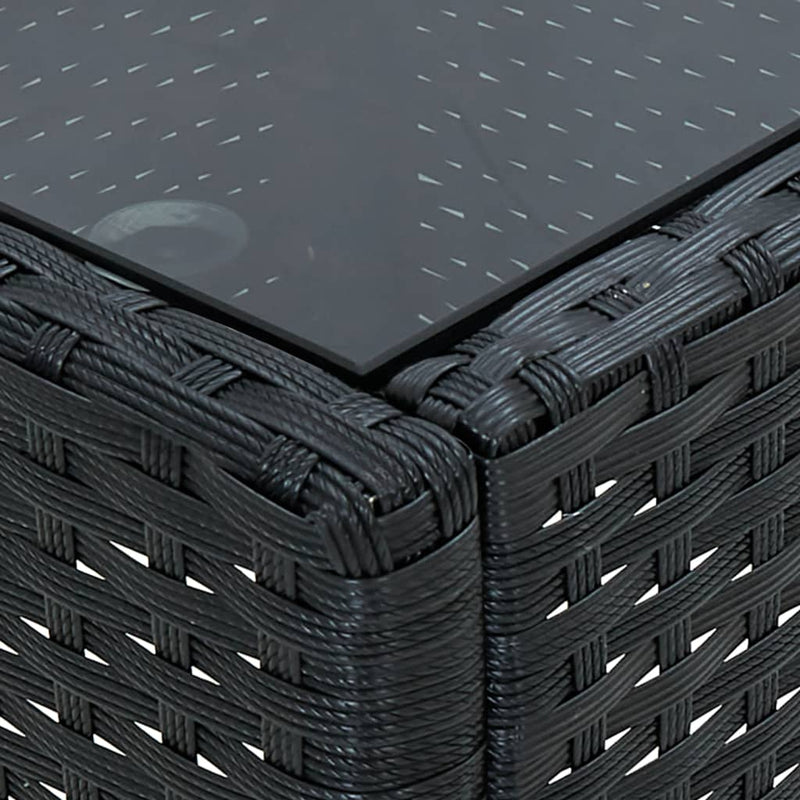 vidaXL fekete polyrattan kerti asztal 40 x 40 x 45 cm