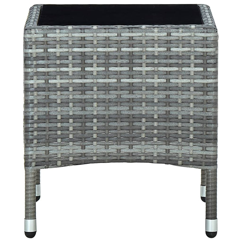 vidaXL szürke polyrattan kerti asztal 40 x 40 x 45 cm