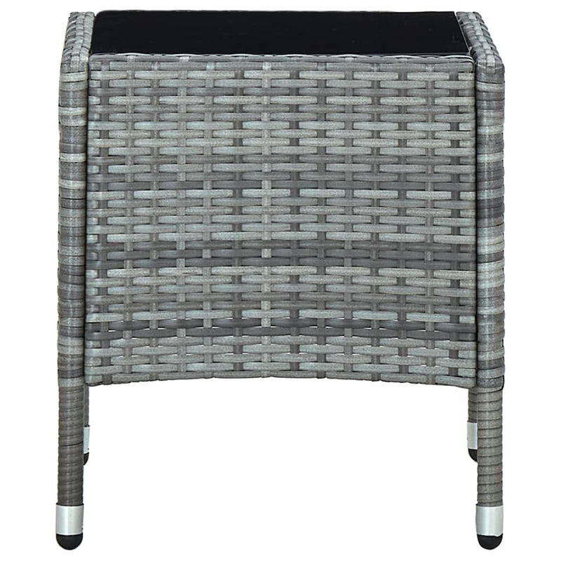 vidaXL szürke polyrattan kerti asztal 40 x 40 x 45 cm