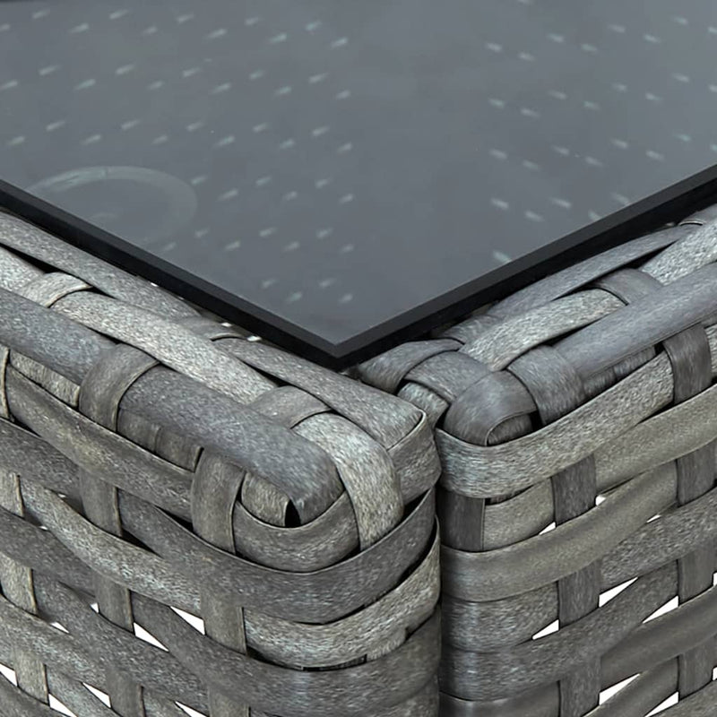 vidaXL szürke polyrattan kerti asztal 40 x 40 x 45 cm