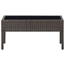 vidaXL barna polyrattan kerti asztal 75 x 40 x 37 cm