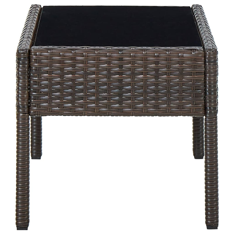 vidaXL barna polyrattan kerti asztal 75 x 40 x 37 cm