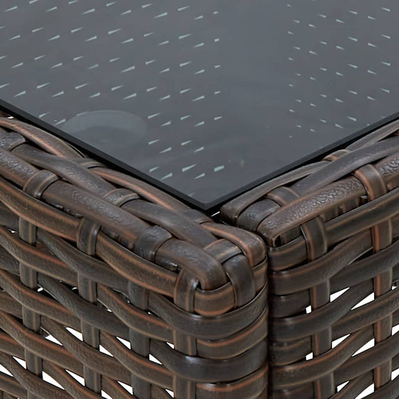 vidaXL barna polyrattan kerti asztal 75 x 40 x 37 cm