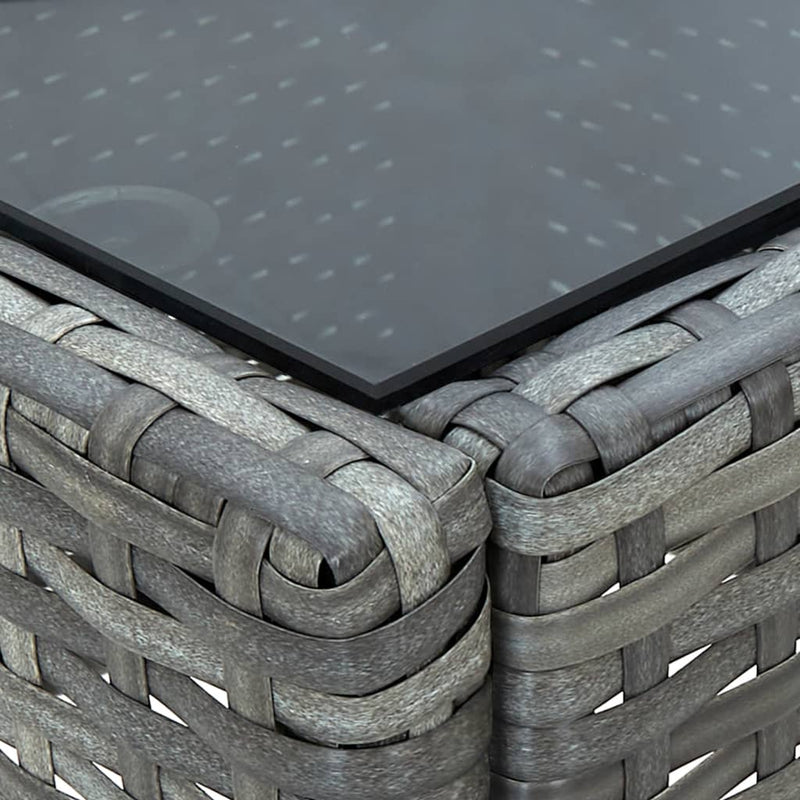vidaXL szürke polyrattan kerti asztal 75 x 40 x 37 cm