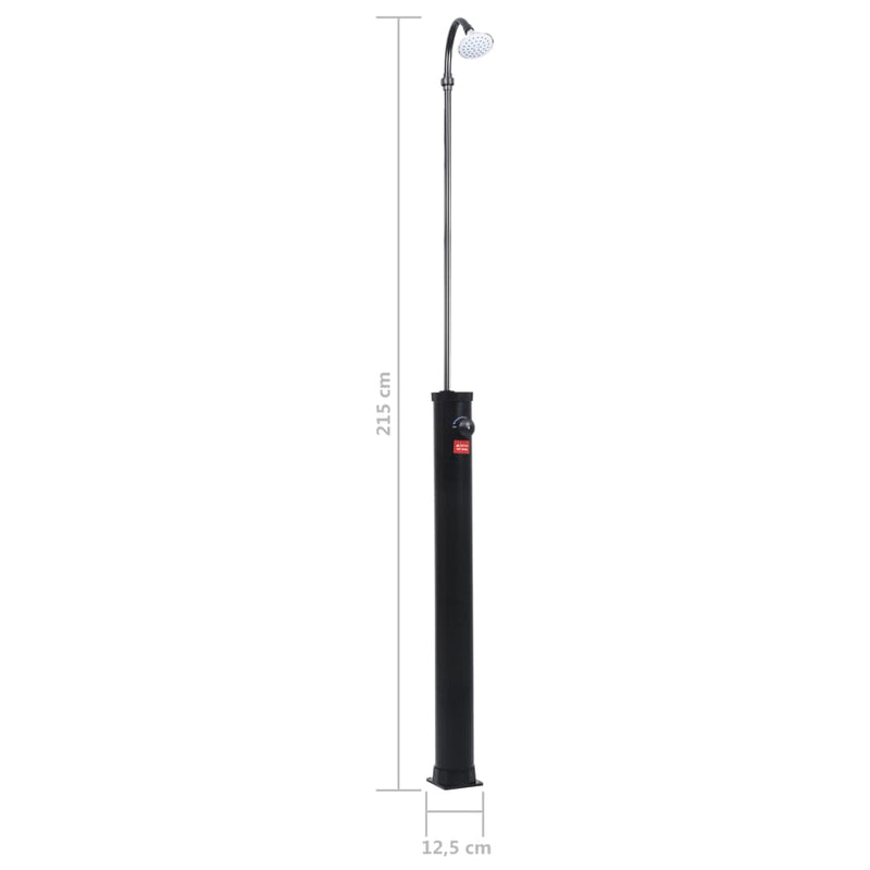 vidaXL fekete napelemes kerti zuhany 215 cm 8 l
